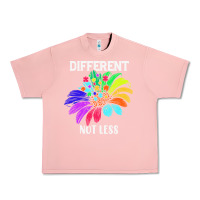 Salmon Different Not Less Daisy Autism Puzzle Urban Heavy Tee - CowhideDigitalArt