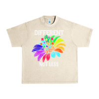 Sandshell Different Not Less Daisy Autism Puzzle Urban Heavy Tee - CowhideDigitalArt
