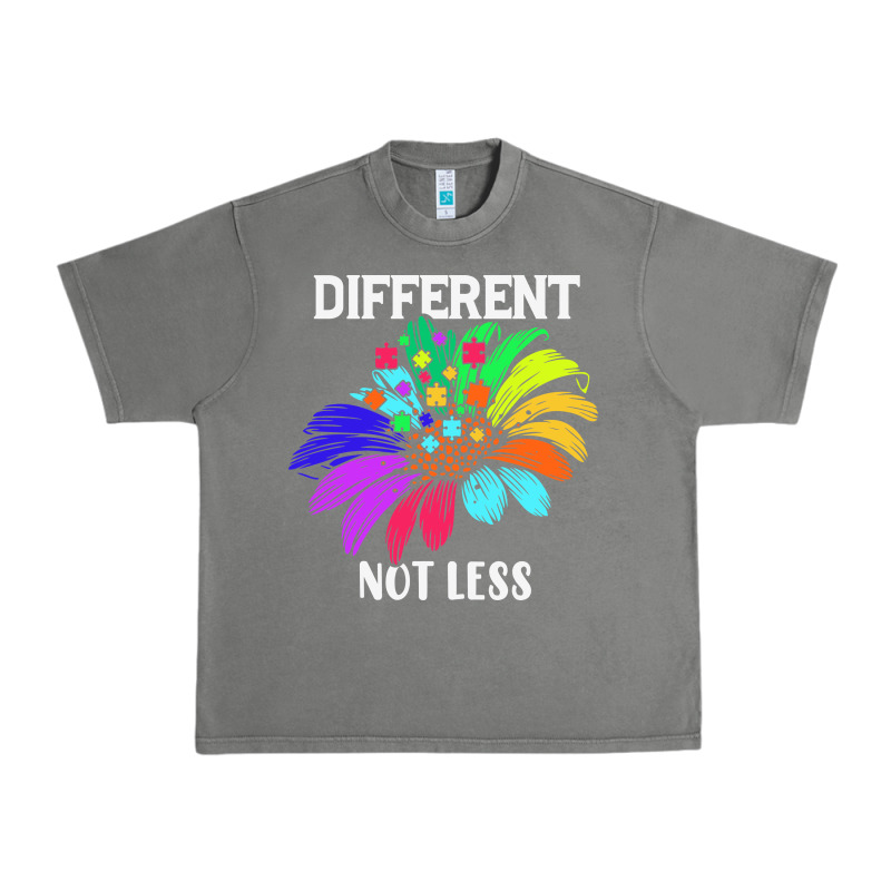 Different Not Less Daisy Autism Puzzle Urban Heavy Tee by CowhideDigitalArt | Teevron