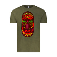 Vintage Olive african masks 3 Vintage Tee - BundleAndBundleShop