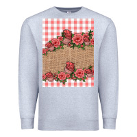 Heather Grey valentines day burlap background Premium Sweatshirt - Jasminsmagicworld