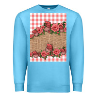 Ocean Blue valentines day burlap background Premium Sweatshirt - Jasminsmagicworld