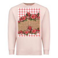 Pale Pink valentines day burlap background Premium Sweatshirt - Jasminsmagicworld