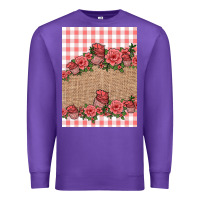 Purple valentines day burlap background Premium Sweatshirt - Jasminsmagicworld