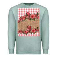 Seafoam valentines day burlap background Premium Sweatshirt - Jasminsmagicworld