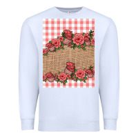 White valentines day burlap background Premium Sweatshirt - Jasminsmagicworld