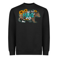 Black mama bear sunflowers leopard cowhide mother's day Heavyweight Sweatshirt - Jasminsmagicworld