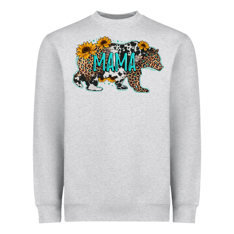 Mama Bear Sunflowers Leopard Cowhide Mother's Day Heavyweight Sweatshirt by Jasminsmagicworld | Teevron