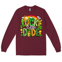 Burgundy Lucky Little Dude Long Sleeve Tee - CowhideDigitalArt