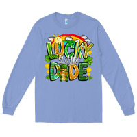 Colony Blue Lucky Little Dude Long Sleeve Tee - CowhideDigitalArt