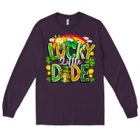 Plum Lucky Little Dude Long Sleeve Tee - CowhideDigitalArt