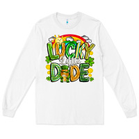 White Lucky Little Dude Long Sleeve Tee - CowhideDigitalArt