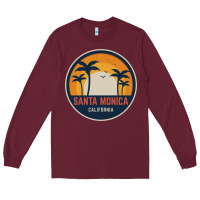 Burgundy santa monica california Long Sleeve Tee - artisFamous