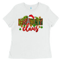 White christmas granny claus Ladies Tee - FaDigitalArtStudio