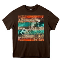 Chocolate Brown Leopard Cowhide Pattern Heavy Core Tee - CowCowDesign