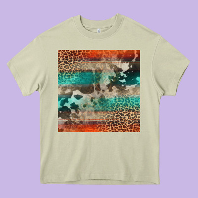Leopard Cowhide Pattern Heavy Core Tee Designed By Cowcowdesign
