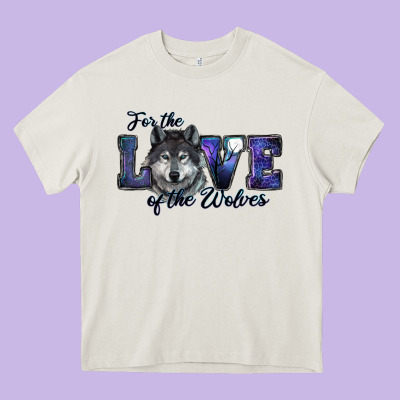 For The Love Of The Wolves Heavy Core Tee Designed By Ranaportraitstore