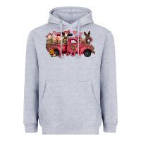 Heather Grey valentines day leopard farm animals truck Heavyweight Hoodie - Jasminsmagicworld