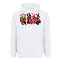 White valentines day leopard farm animals truck Heavyweight Hoodie - Jasminsmagicworld
