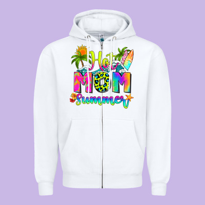 Mom Summer Zipper Hoodie Designed By Ranaportraitstore