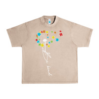 French Oak Dandelion Autism Puzzle Be Kind Urban Heavy Tee - CowhideDigitalArt