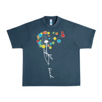 Midnight Navy Dandelion Autism Puzzle Be Kind Urban Heavy Tee - CowhideDigitalArt