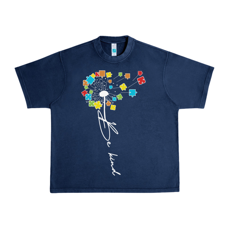 Dandelion Autism Puzzle Be Kind Urban Heavy Tee by CowhideDigitalArt | Teevron