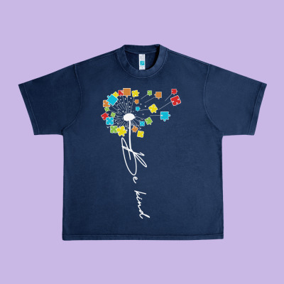 Dandelion Autism Puzzle Be Kind Urban Heavy Tee Designed By Cowhidedigitalart