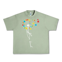 Oil Green Dandelion Autism Puzzle Be Kind Urban Heavy Tee - CowhideDigitalArt