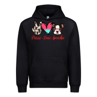 Black Peace Love Frenchie Urban Hoodie - Jasminsmagicworld