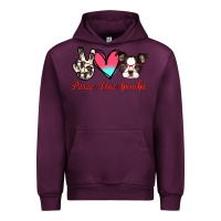 Mauve Wine Peace Love Frenchie Urban Hoodie - Jasminsmagicworld