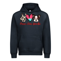Navy Peace Love Frenchie Urban Hoodie - Jasminsmagicworld