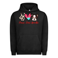 Pigment Black Peace Love Frenchie Urban Hoodie - Jasminsmagicworld
