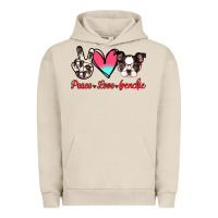 Pigment French Oak Peace Love Frenchie Urban Hoodie - Jasminsmagicworld