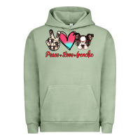 Pigment Oil Green Peace Love Frenchie Urban Hoodie - Jasminsmagicworld