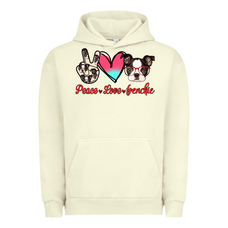 Peace Love Frenchie Urban Hoodie by Jasminsmagicworld | Teevron