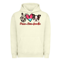 Pigment Pistachio Peace Love Frenchie Urban Hoodie - Jasminsmagicworld