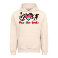 Sandshell Peace Love Frenchie Urban Hoodie - Jasminsmagicworld