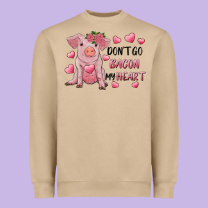 Valentine's Day Don't Go Bacon My Heart Heavyweight Sweatshirt Designed By Ranaportraitstore