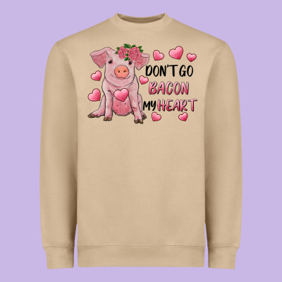 Valentine's Day Don't Go Bacon My Heart Heavyweight Sweatshirt Designed By Ranaportraitstore