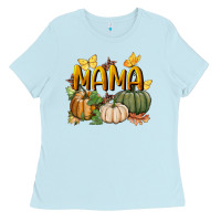 Baby Blue mama pumpkin Ladies Tee - BundleAndBundleShop