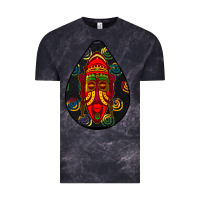 Cloud Black african masks teardrop  6 Vintage Tee - BundleAndBundleShop