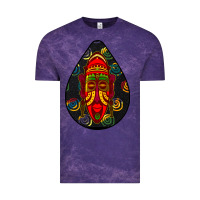 Cloud Purple african masks teardrop  6 Vintage Tee - BundleAndBundleShop