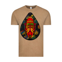 Vintage Coffee african masks teardrop  6 Vintage Tee - BundleAndBundleShop