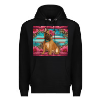 Black french bulldog floral Premium Hoodie - Artiststas