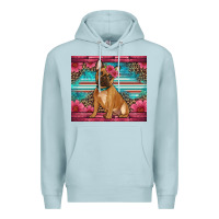 Blue Mist french bulldog floral Premium Hoodie - Artiststas