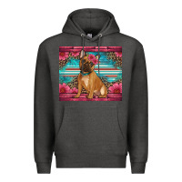 Charcoal Heather french bulldog floral Premium Hoodie - Artiststas