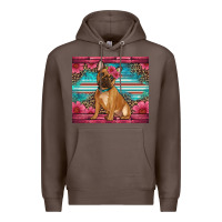 Coffee french bulldog floral Premium Hoodie - Artiststas