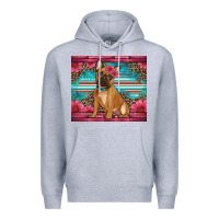 Heather Grey french bulldog floral Premium Hoodie - Artiststas