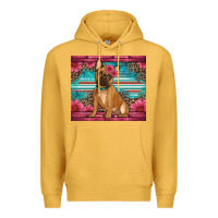 Mustard french bulldog floral Premium Hoodie - Artiststas